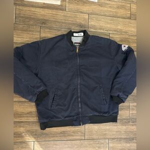 Bulwark Protective FR Flame Resistant WorkJacket Denim Blue Zip Size XL